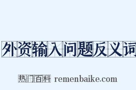外资输入问题反义词是什么意思的图片